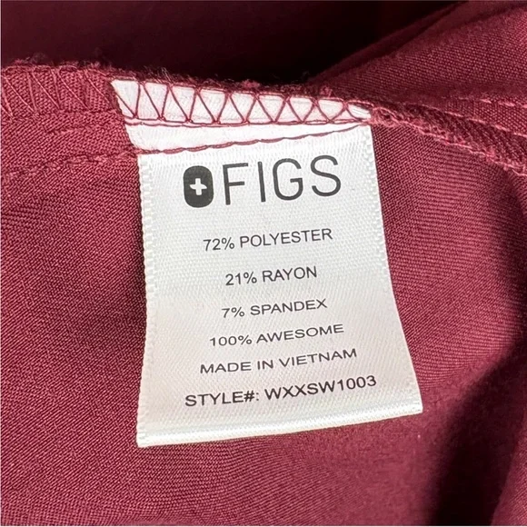 Figs Rafaela Technical Collections Oversized Scrub Top Maroon Large NWT - Picture 6 of 10